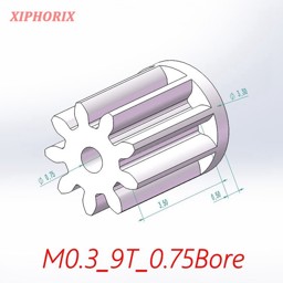 Show details for Module 0.3 9 Teeth Plastic Pinion, Interference Fit 0.8mm or 1.0mm Shaft Picture of Module 0.3 9 Teeth Plastic Pinion, Interference Fit 0.8mm or 1.0mm Shaft