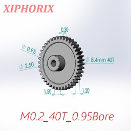 Show details for Module 0.2 40 Teeth Plastic Gear, Interference Fit 1.0mm Shaft Picture of Module 0.2 40 Teeth Plastic Gear, Interference Fit 1.0mm Shaft