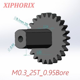 Show details for Module 0.3 25 Teeth Plastic Gear, Interference Fit 1.0mm Shaft Picture of Module 0.3 25 Teeth Plastic Gear, Interference Fit 1.0mm Shaft