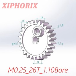 Show details for Module 0.25 26 Teeth Plastic Gear,  Sliding Fit 1.0mm Shaft Picture of Module 0.25 26 Teeth Plastic Gear,  Sliding Fit 1.0mm Shaft