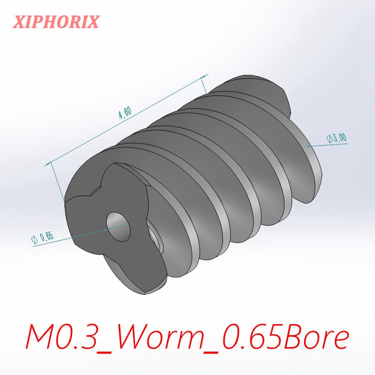 Picture of Module 0.3 M0.3 Plastic Worm, 3 Threads, Suitable For 0.7mm Shaft of Motor
