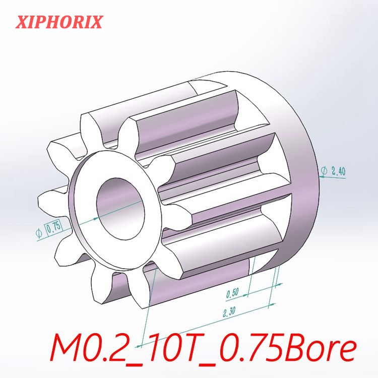 Picture of Module 0.2 10 Teeth Plastic Pinion Fit 0.8mm Shaft of Motor